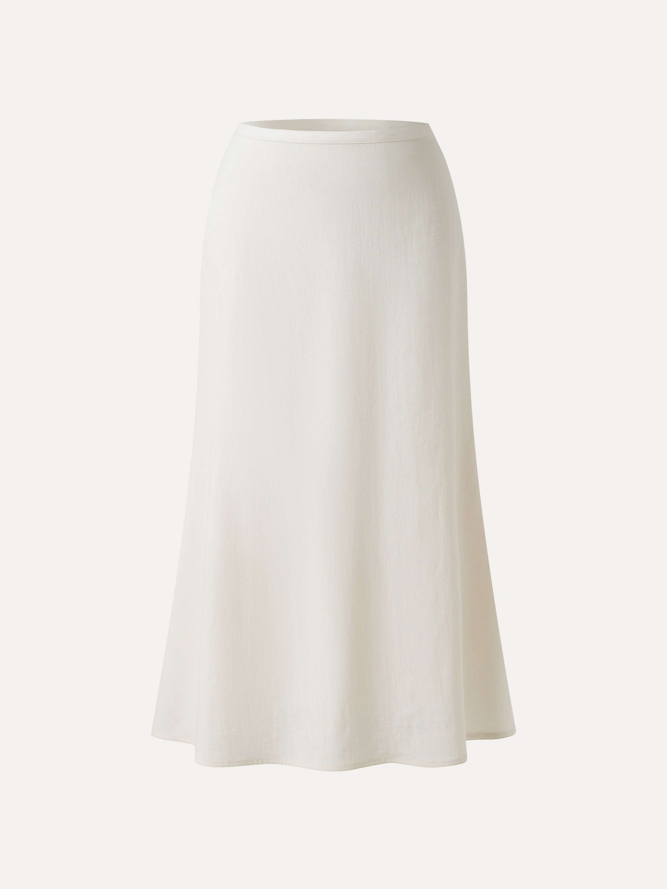 Lyocell-Linen Blend Maxi Flared Pull-On Skirt