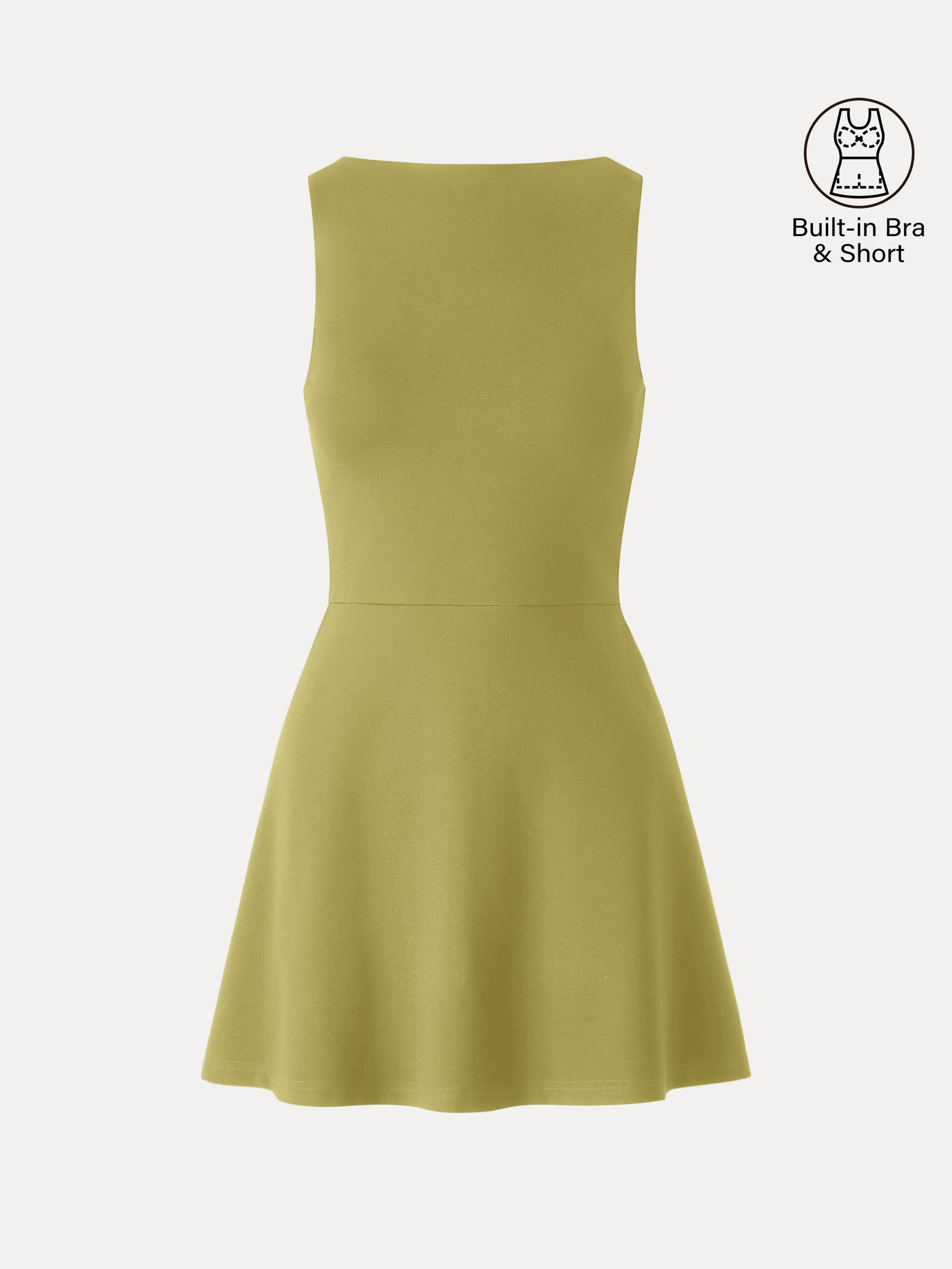 Classy Boatneck Fit-and-Flare Mini Bra Dress