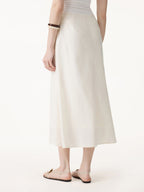 2Pcs Set Boatneck Waist-Defined Top & Maxi Flared Pull-On Skirt