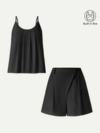 2Pcs Set Spaghetti Bra Tank & A-Line Shorts