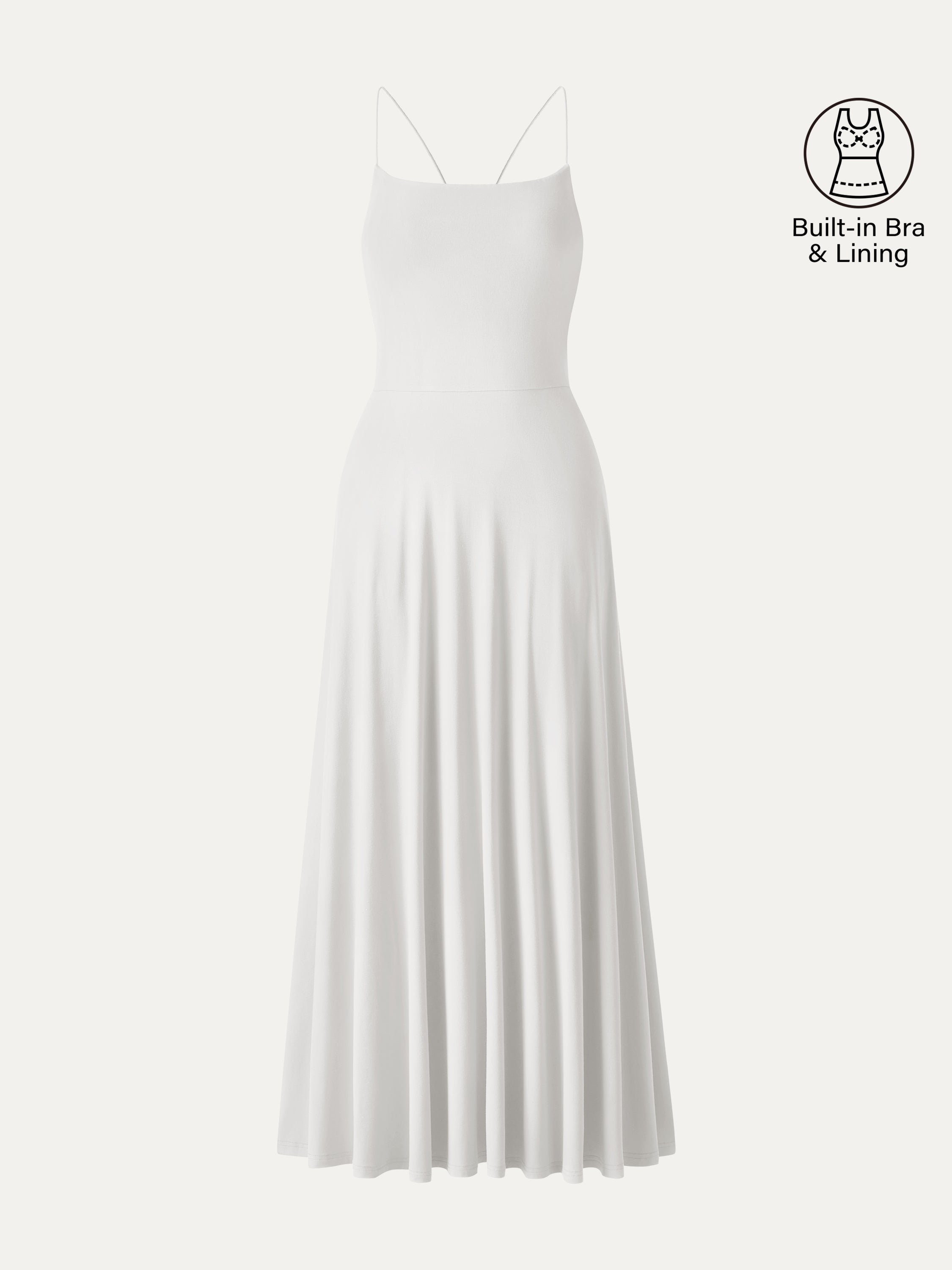 SkinKiss Classy Spaghetti Open Back Midi Bra Dress with Pockets