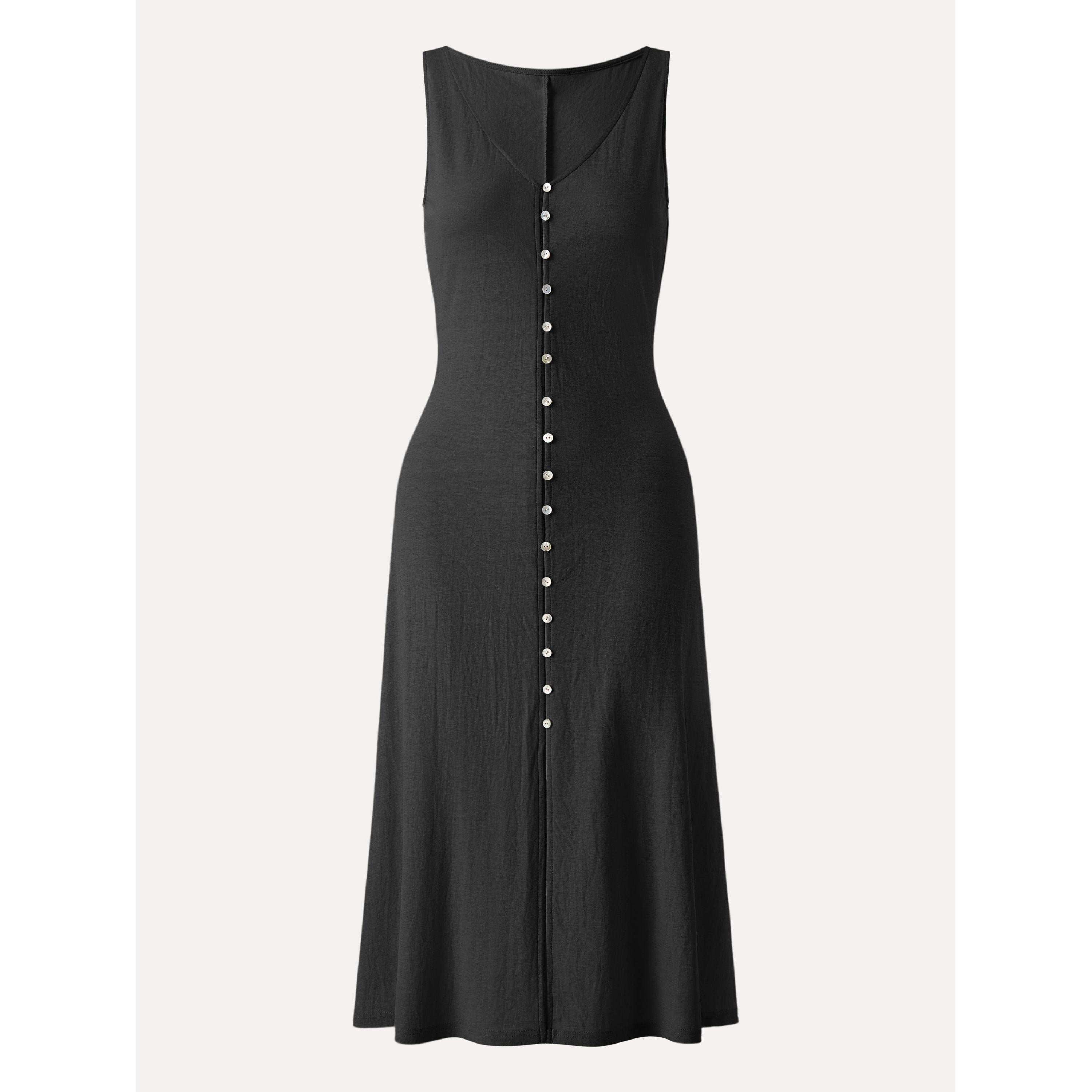 Multi-wear V-neck Button Front Midi Vest Dress
