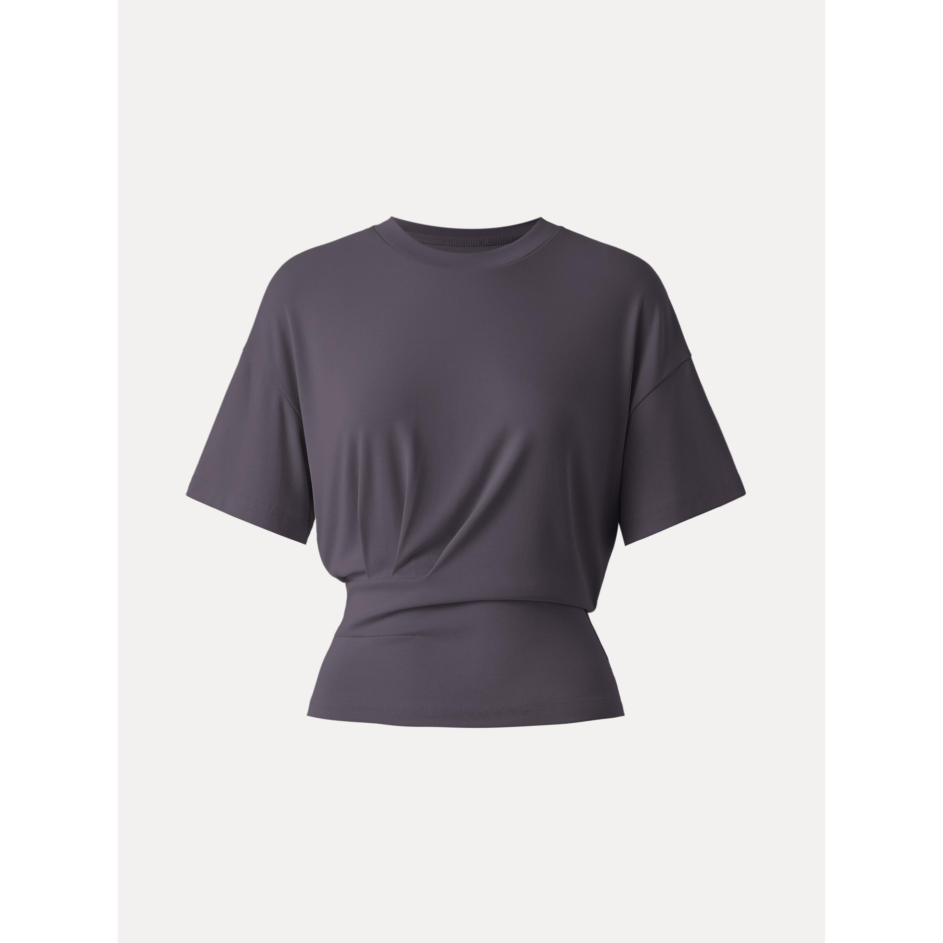 Crewneck Short Sleeve Tucked Tee