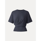 Crewneck Short Sleeve Tucked Tee
