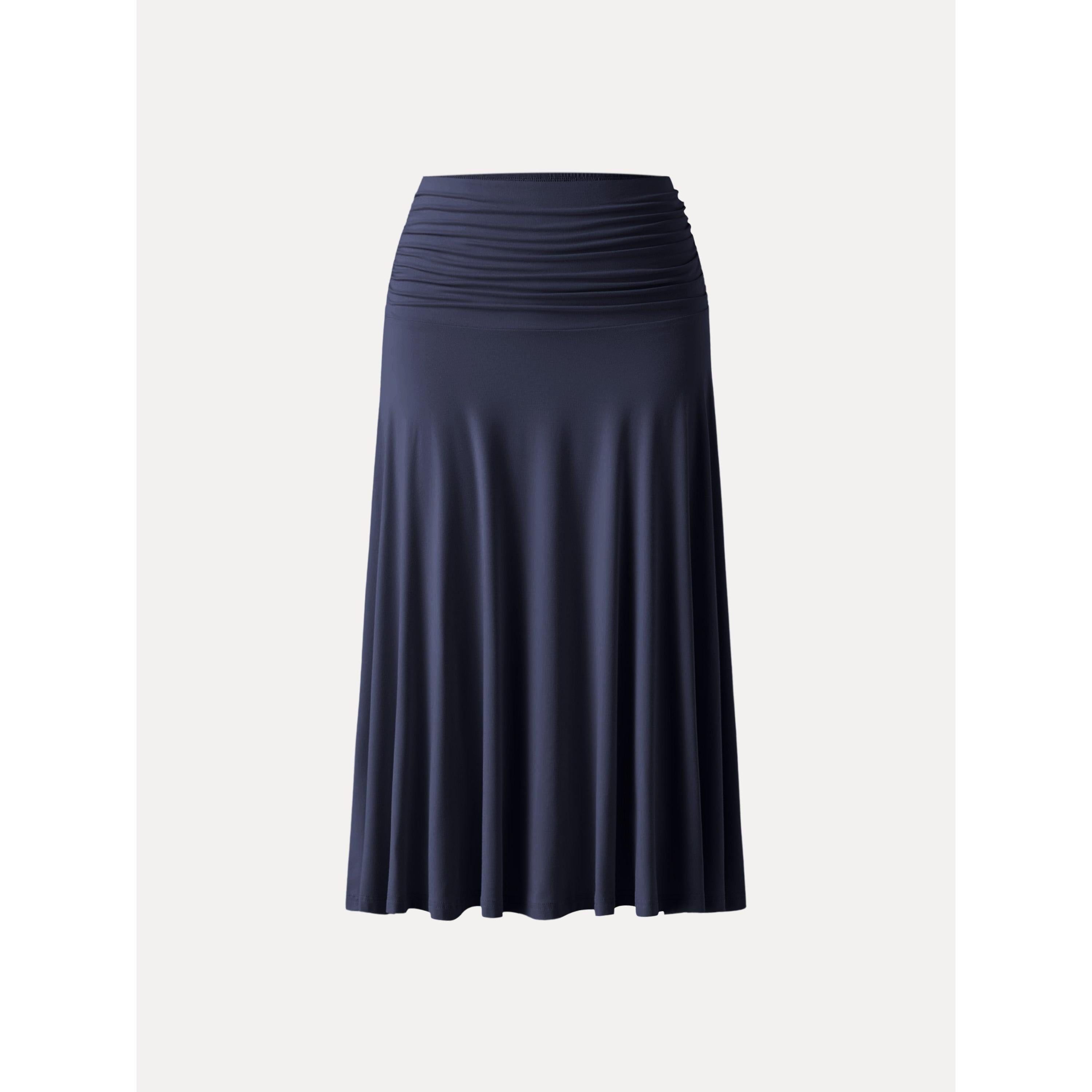 Flowy Side Ruched A-line Midi Skirt